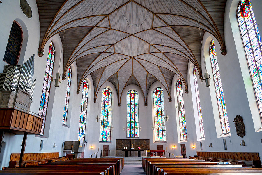 St Catherines church, Frankfurt, Germany Photograph by Richard Sharrocks