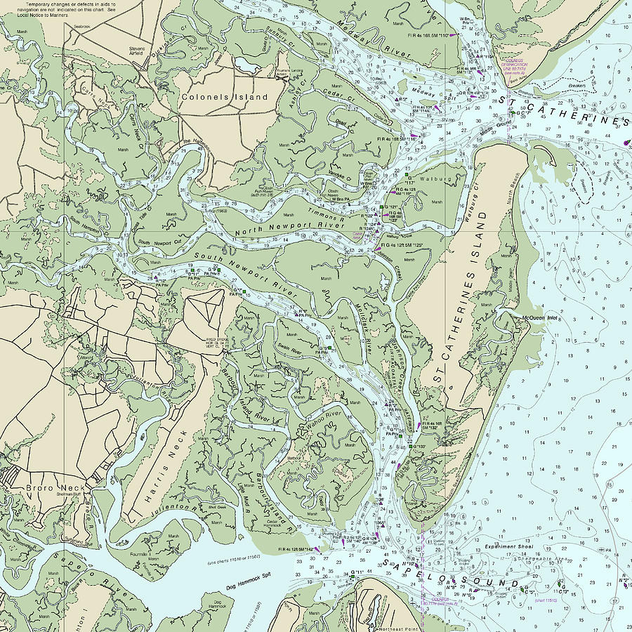 St Catherines Sound to Sapelo Sound and Vicinity Nautical Chart Digital ...