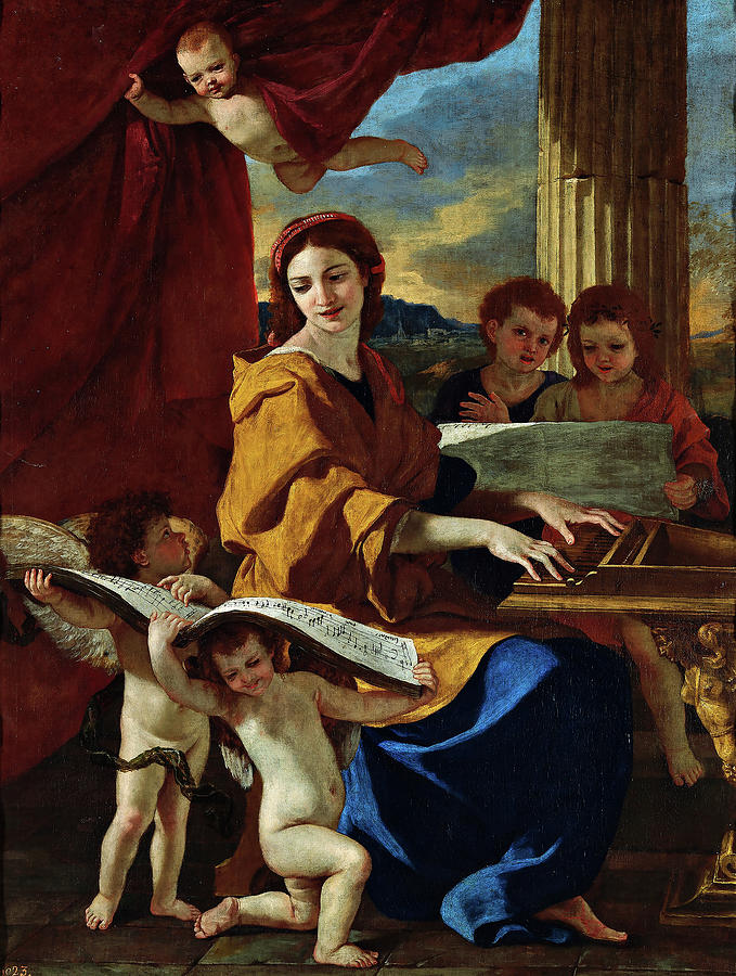 Music Painting - St. Cecilia  by Nicole Poussin