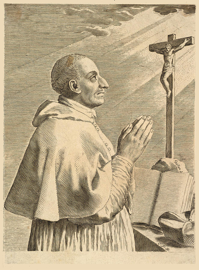 St. Charles Borromeo Drawing by Claude Mellan