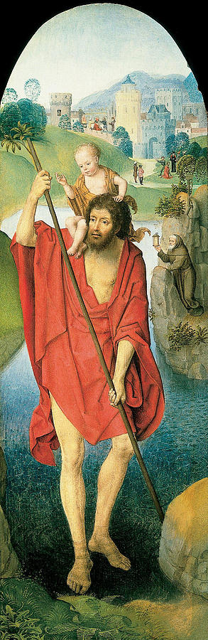 Hans Memling Painting - St  Christopher  by Hans Memling