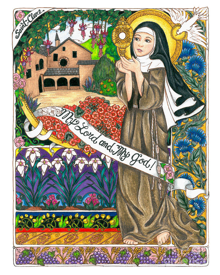 St. Clare of Assisi - BNCRE Painting by Brenda Nippert - Fine Art America