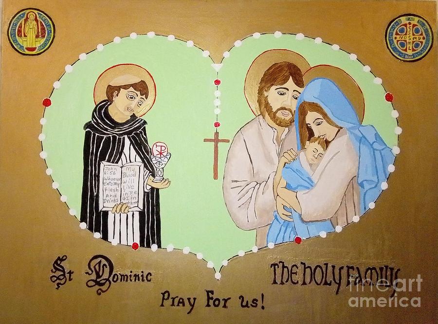 St. Dominic and the Holy Family Painting by Sherrie Winstead