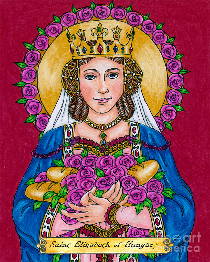 St. Elizabeth of Hungary - BNHUN Painting by Brenda Nippert