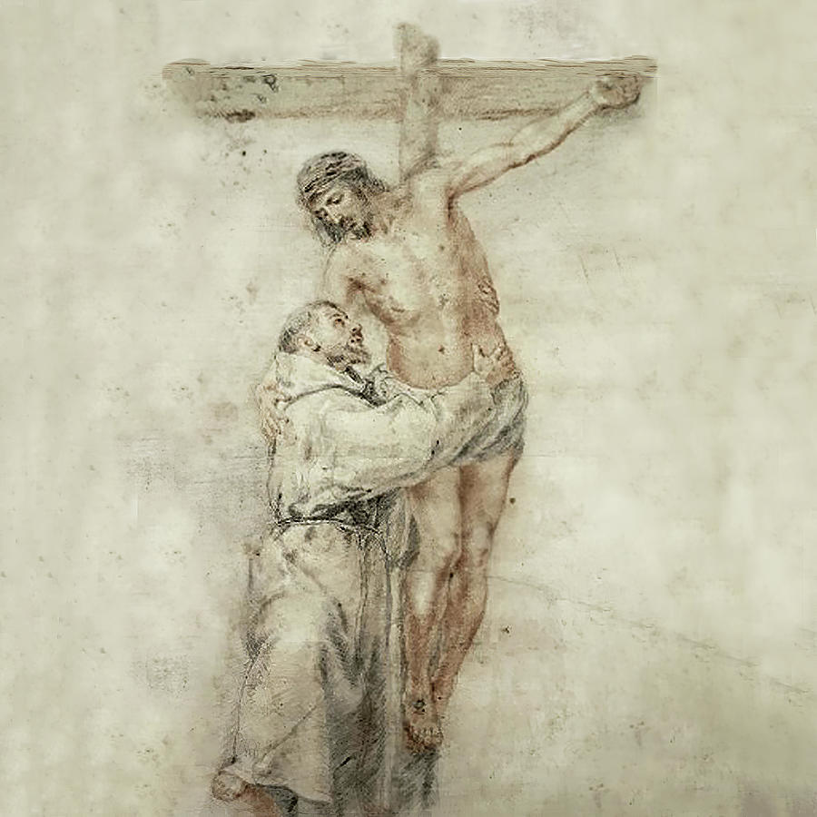 St. Francis Embracing Christ Digital Art by Bartolome Esteban Murillo