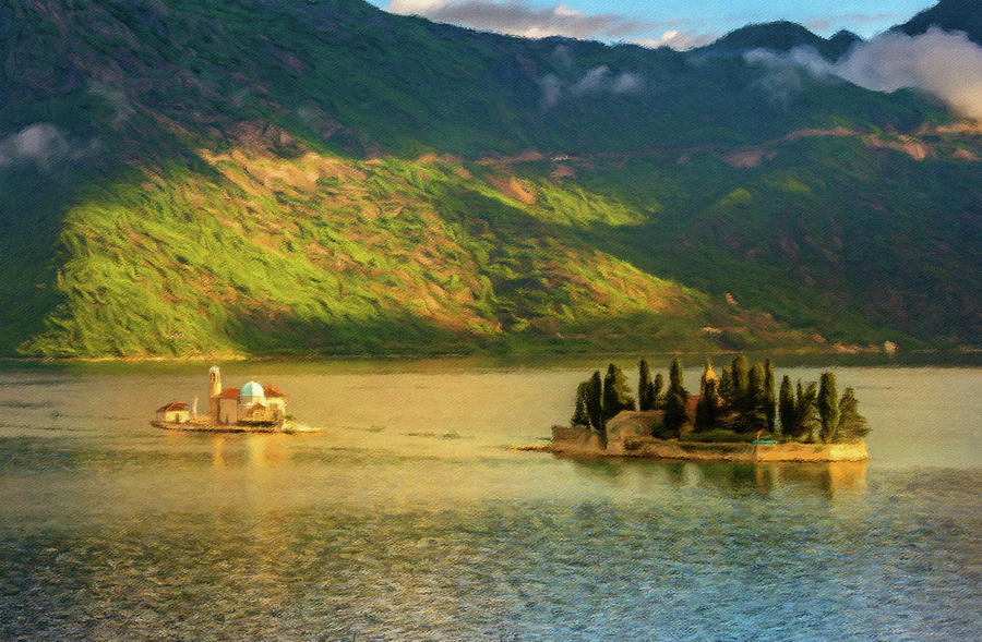 St George in the Bay of Kotor painting Photograph by Steven Heap