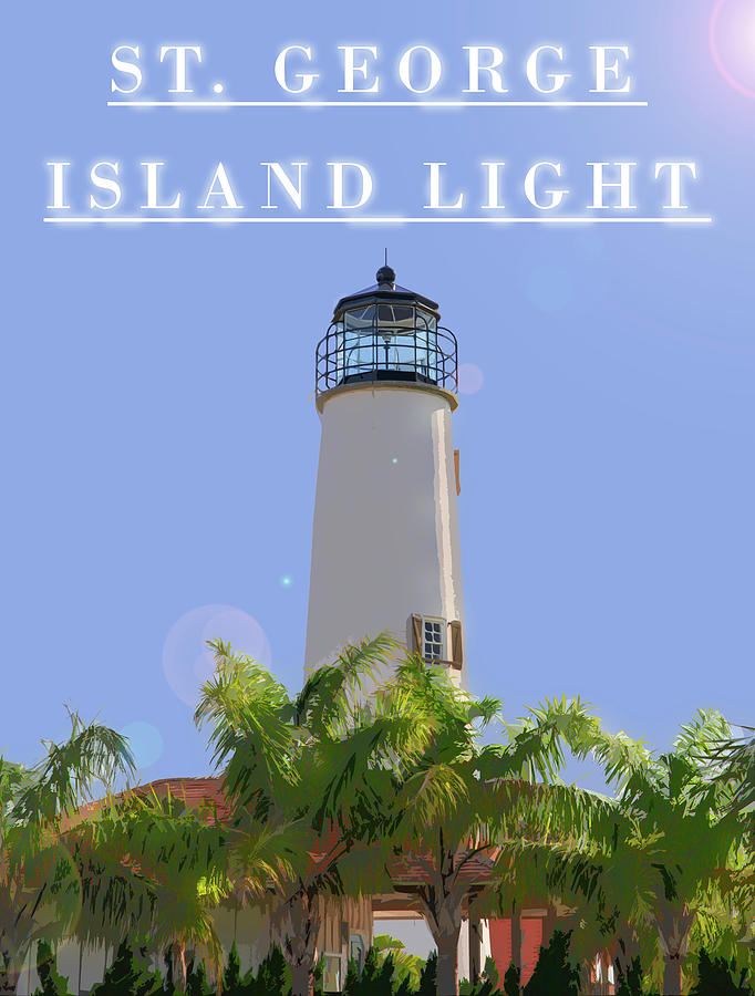 St. George Island Light Florida Digital Art by Dan Sproul
