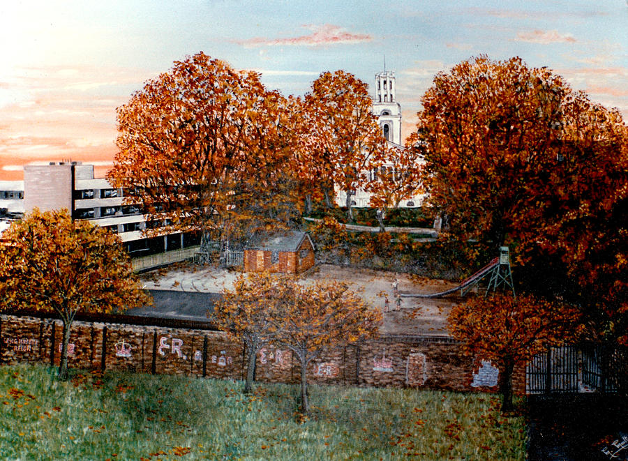St Georges Church, Wapping, London, Autumn Painting by Mackenzie Moulton
