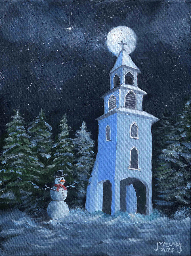St. Ignatius Christmas Painting by Jerry McElroy