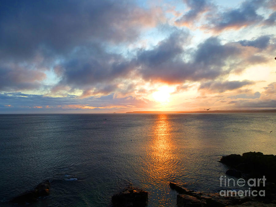 Nature Photograph - St Ives Bay Sunrise After Storm by Christopher Gill