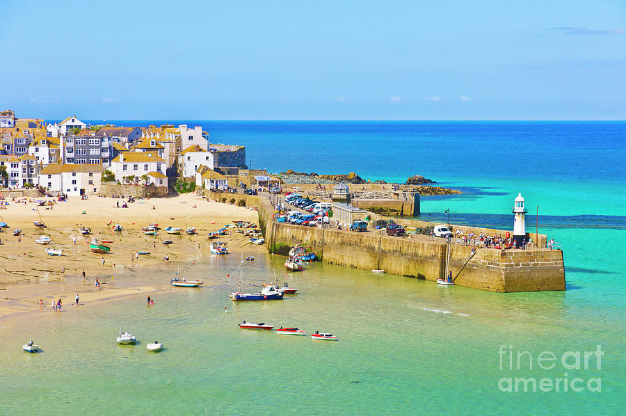 St Ives beach and harbour, Cornwall, England Photograph by Neale And Judith Clark