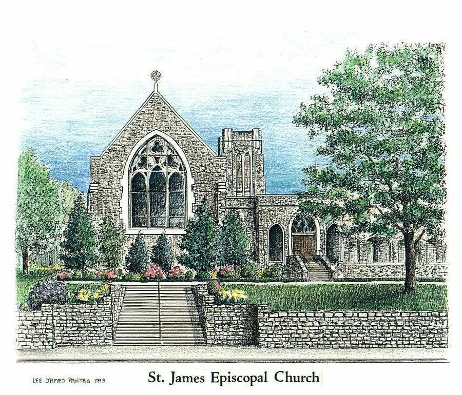 St. James Episcopal Church Drawing by Lee Pantas
