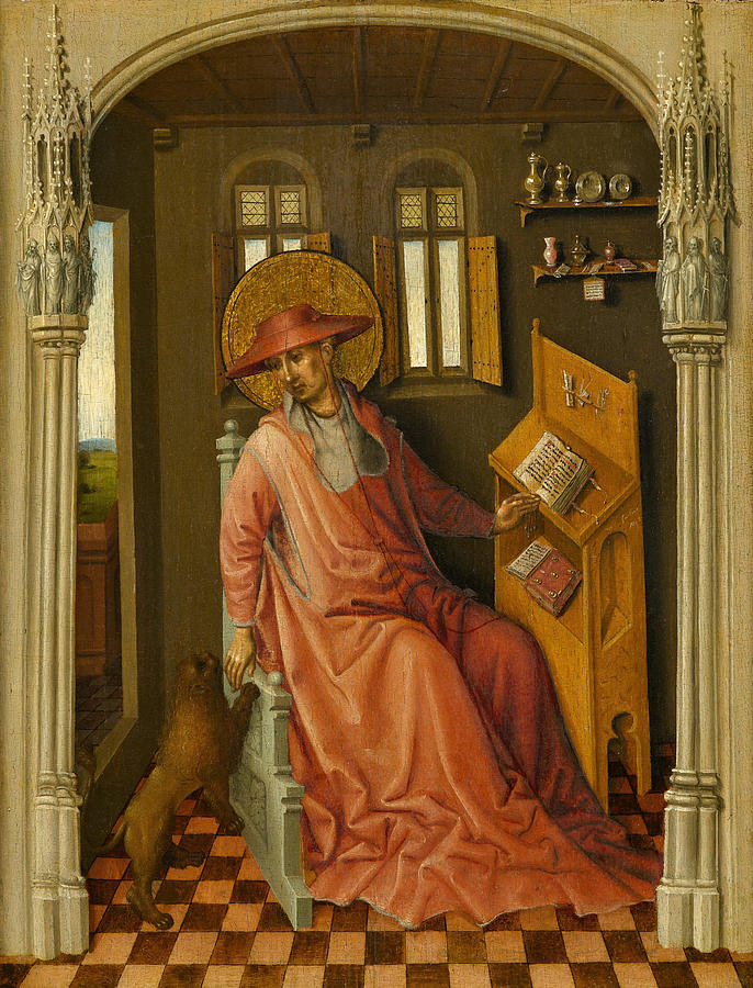 St Jerome in His Study Painting by Stefan Lochner - Fine Art America