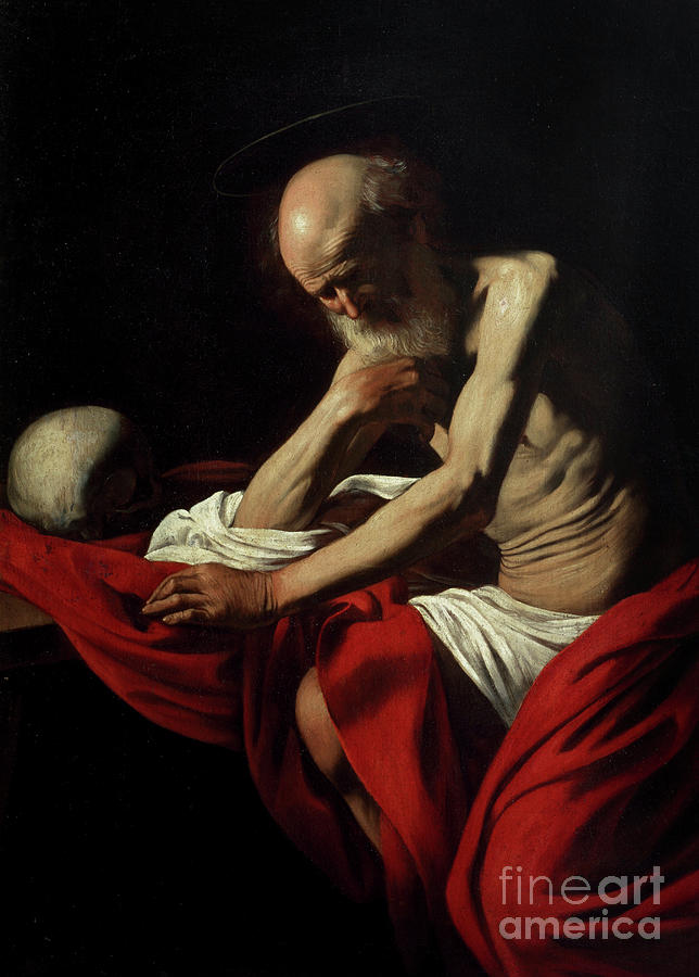 St Jerome Penitent, 1605 Painting by Caravaggio