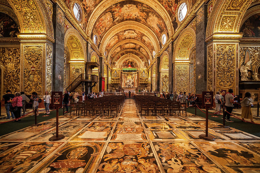 St John Co Cathedral Interior in Valletta in Malta Photograph by Artur Bogacki