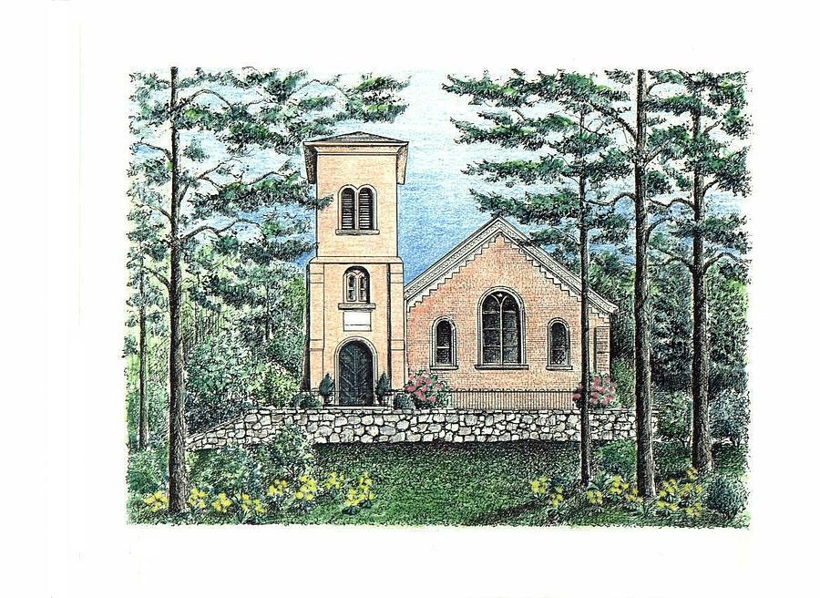 Church Drawing - St. John in the Wilderness Church by Lee Pantas Church Drawing - St. John in the Wilderness Church by Lee Pantas
