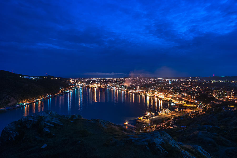 St Johns at night Photograph by Photograph by Simon Massicotte
