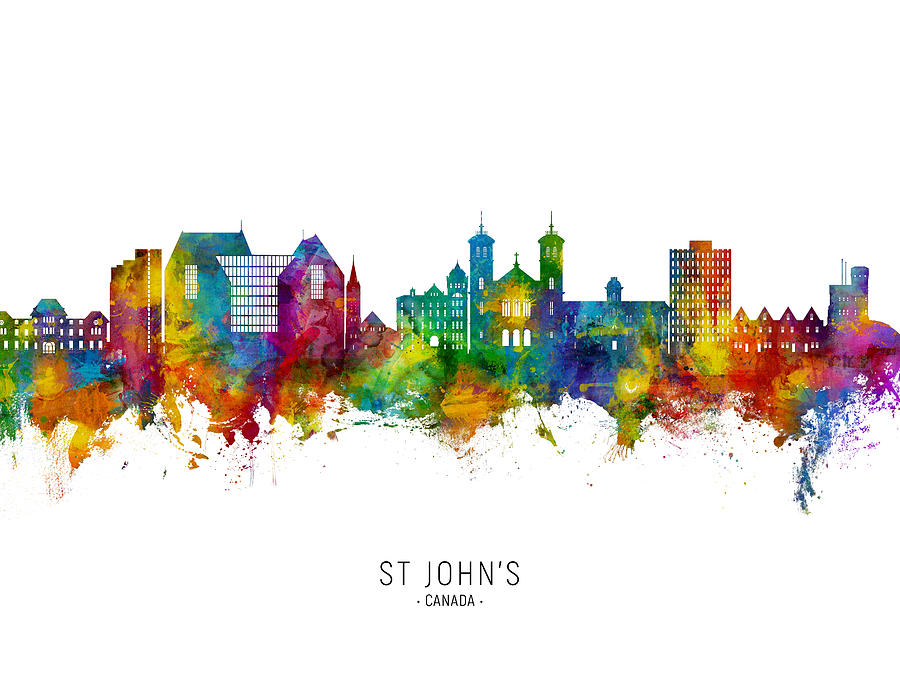 St Johns Canada Skyline #60 Digital Art by Michael Tompsett