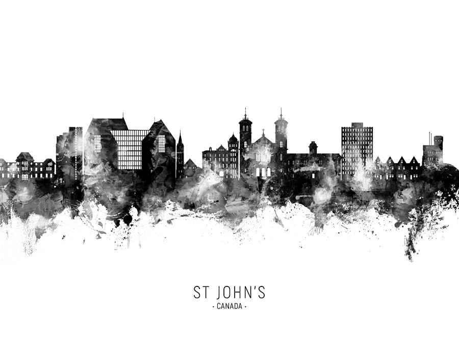 St Johns Canada Skyline #61 Digital Art by Michael Tompsett
