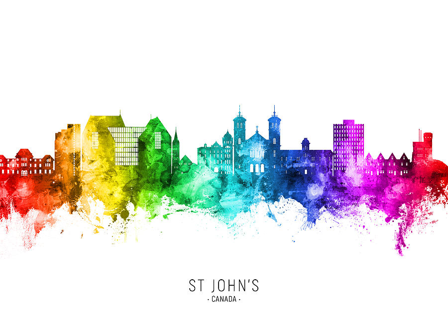 St Johns Canada Skyline #64 Digital Art by Michael Tompsett