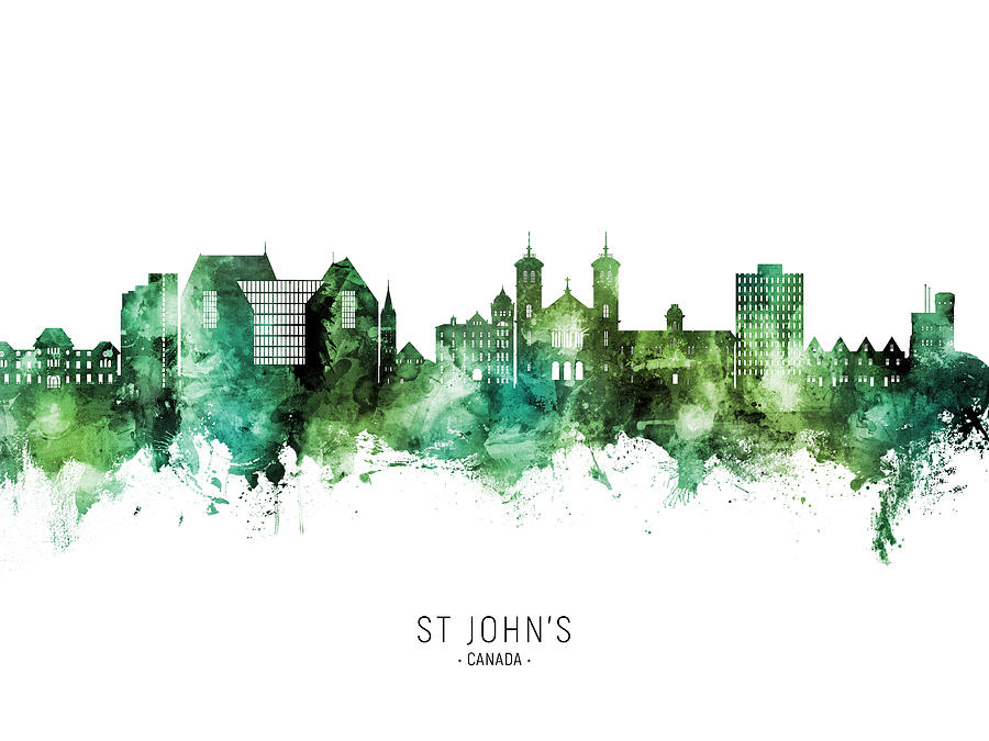 St Johns Canada Skyline #67 Digital Art by Michael Tompsett