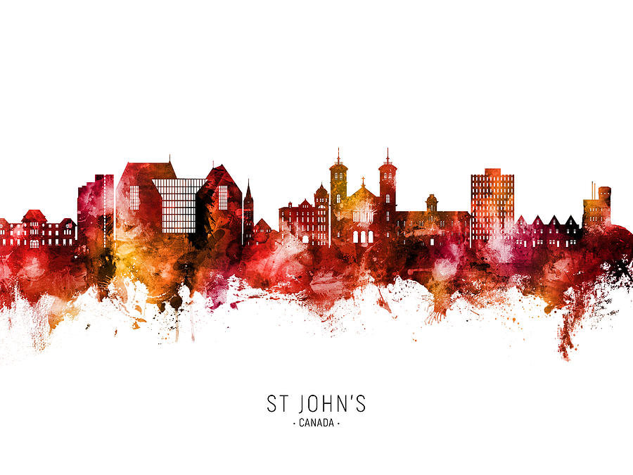 St Johns Canada Skyline #70 Digital Art by Michael Tompsett