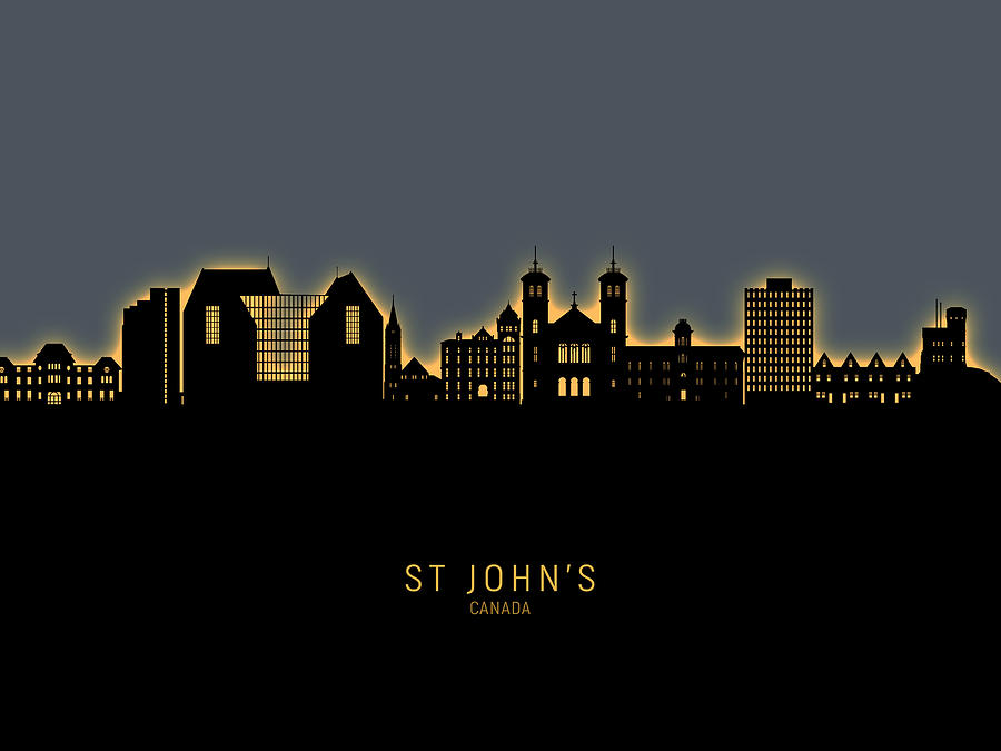 St Johns Canada Skyline #73 Digital Art by Michael Tompsett