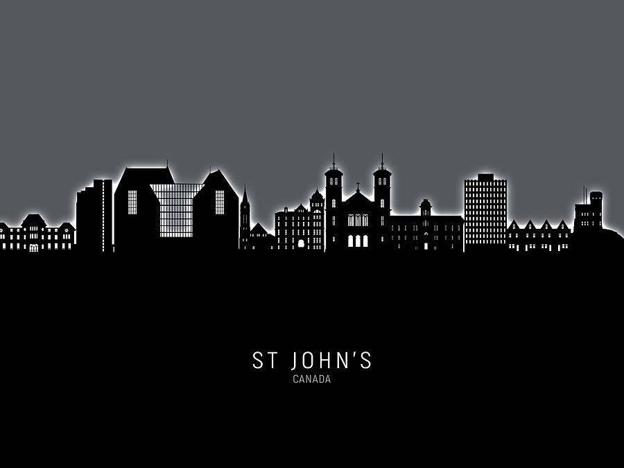St Johns Canada Skyline #74 Digital Art by Michael Tompsett