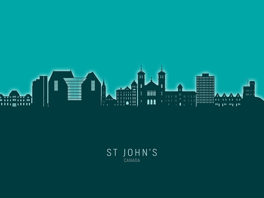 St Johns Canada Skyline #75 Digital Art by Michael Tompsett