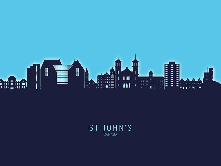 St Johns Canada Skyline #76 Digital Art by Michael Tompsett