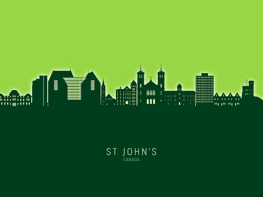 St Johns Canada Skyline #77 Digital Art by Michael Tompsett