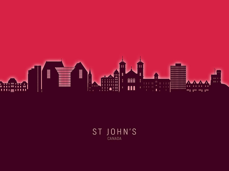 St Johns Canada Skyline #79 Digital Art by Michael Tompsett