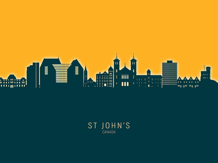 St Johns Canada Skyline #80 Digital Art by Michael Tompsett