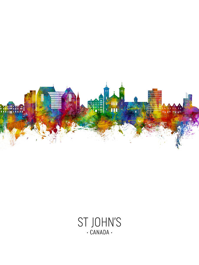 St Johns Canada Skyline #82 Digital Art by Michael Tompsett