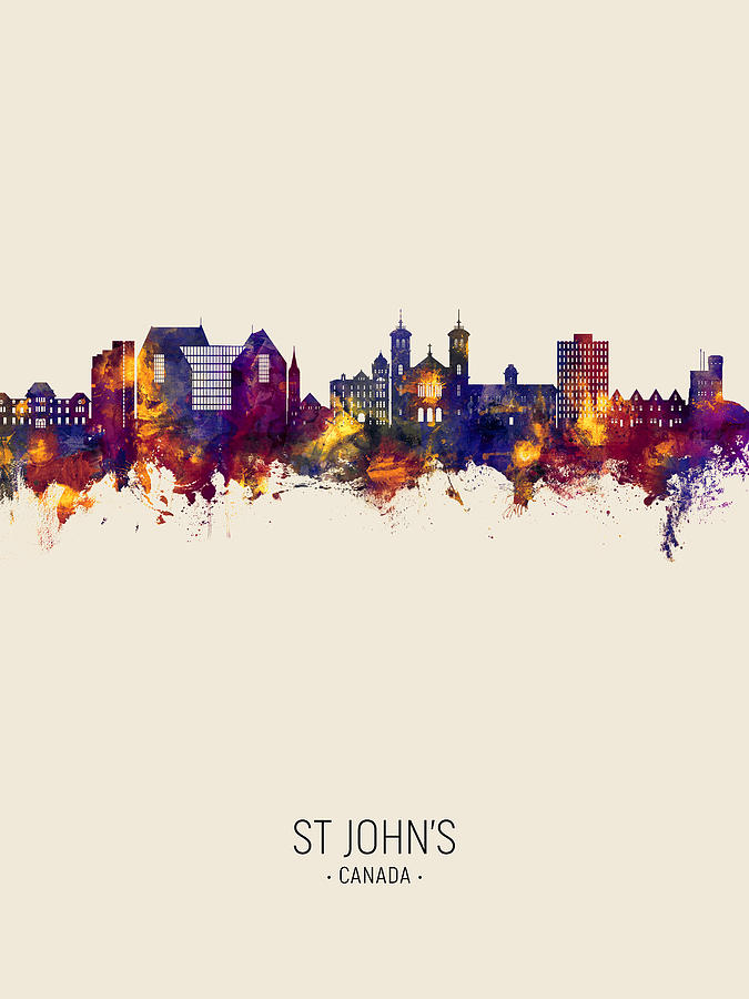 St Johns Canada Skyline #83 Digital Art by Michael Tompsett