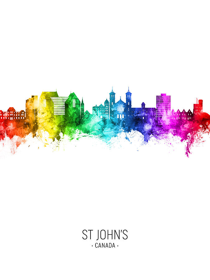 St Johns Canada Skyline #85 Digital Art by Michael Tompsett