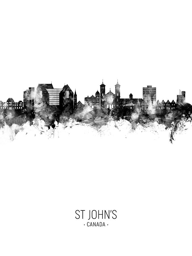 St Johns Canada Skyline #86 Digital Art by Michael Tompsett
