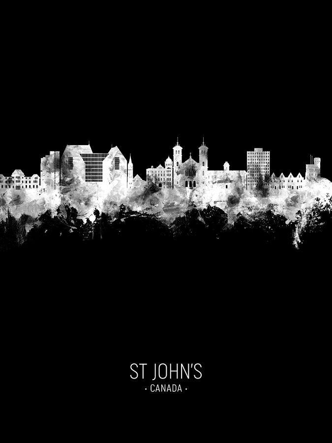 St Johns Canada Skyline #87 Digital Art by Michael Tompsett