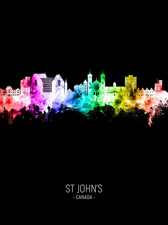St Johns Canada Skyline #88 Digital Art by Michael Tompsett