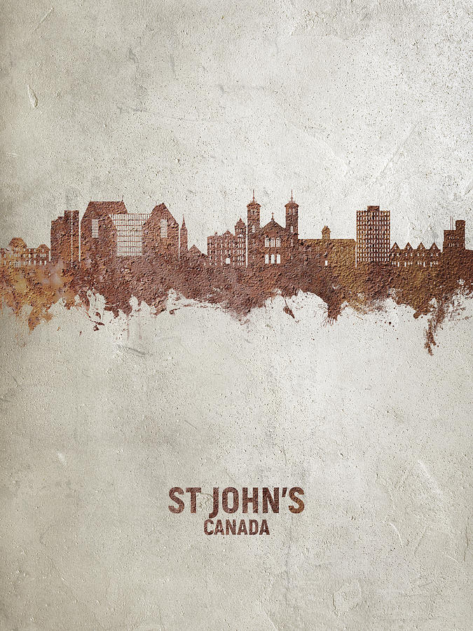 St Johns Canada Skyline #98 Digital Art by Michael Tompsett