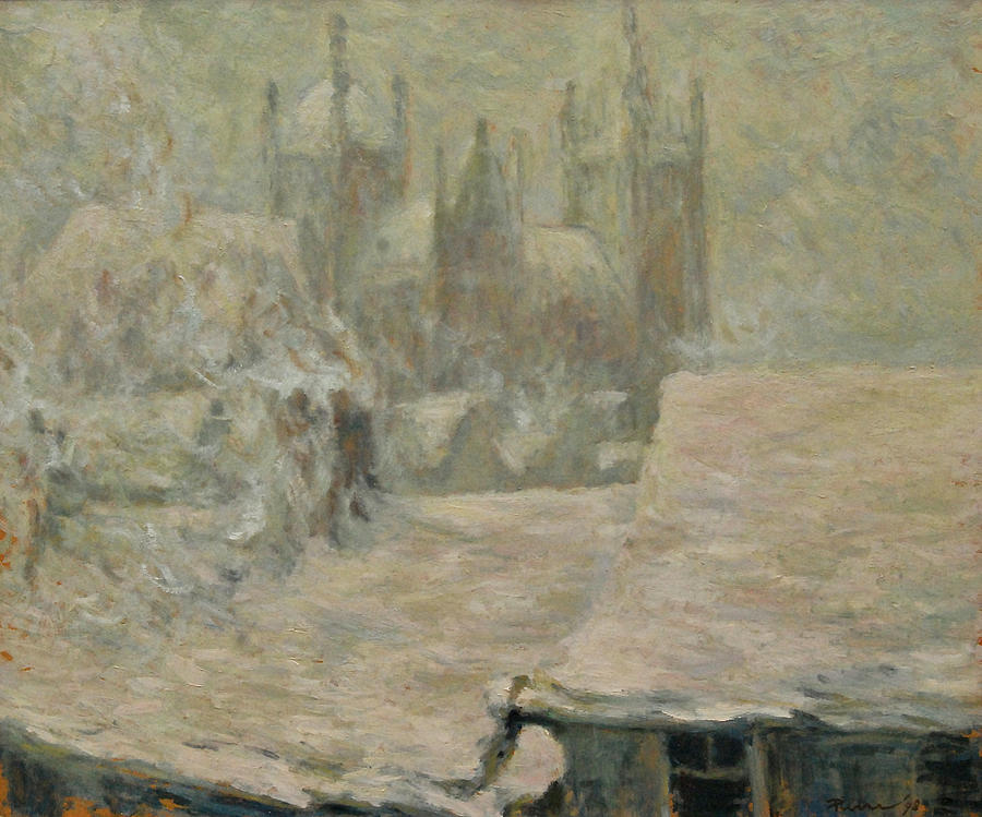 St Johns Cathedral Winter time Painting by Pierre Dijk