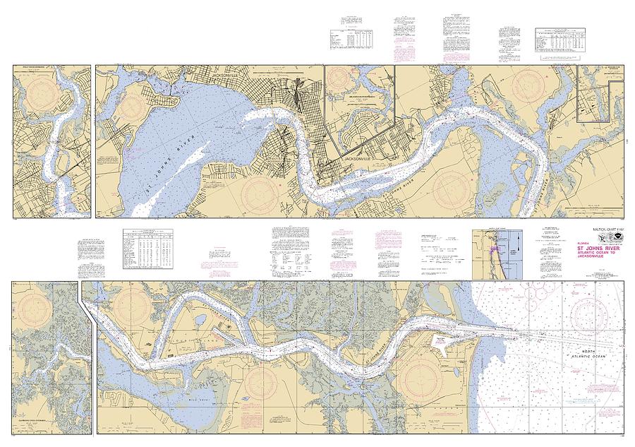 St Johns River Atlantic Ocean To Jacksonville Noaa Chart 11491