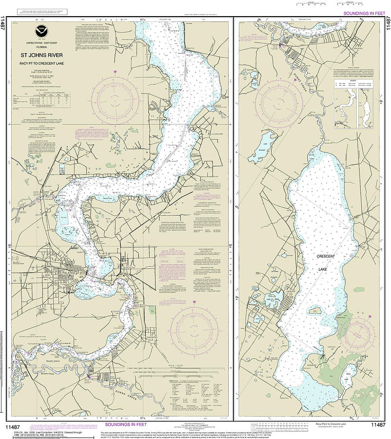 St Johns River Nautical Chart 11487 Digital Art by John Gernatt - Fine ...