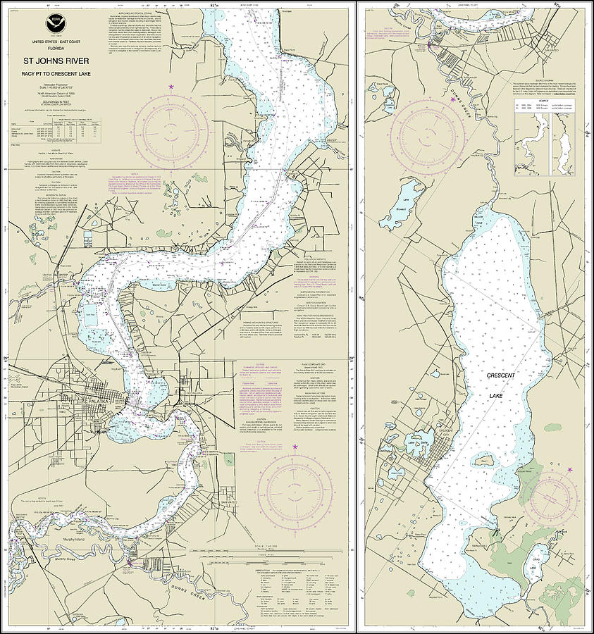 St Johns River Nautical Chart 11487 No Borders Digital Art by John ...