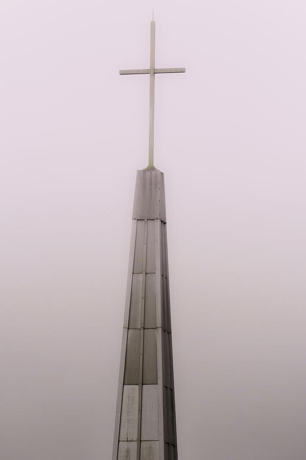 St Johns UCC Steeple in Fog Photograph by Jason Fink