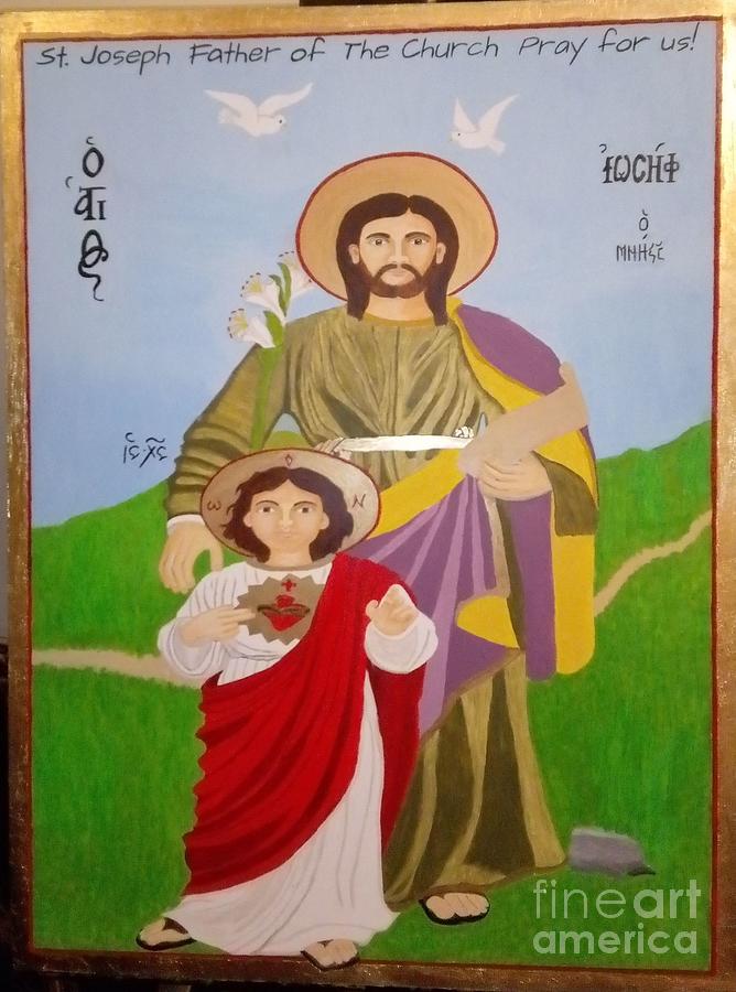 St. Joseph father of the Church Painting by Sherrie Winstead