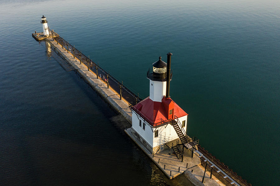 St Joseph Lighthouse by Drone Photograph by John McGraw