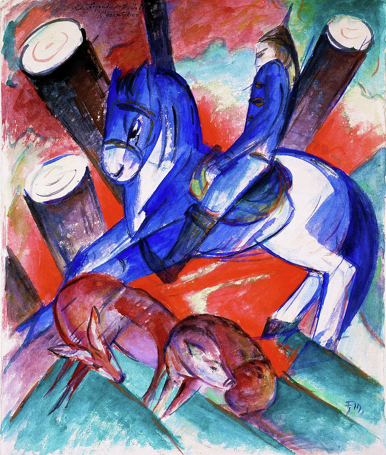 Blue Painting - St. Julian The Hospitaler - Digital Remastered Edition by Franz Marc Blue Painting - St. Julian The Hospitaler - Digital Remastered Edition by Franz Marc