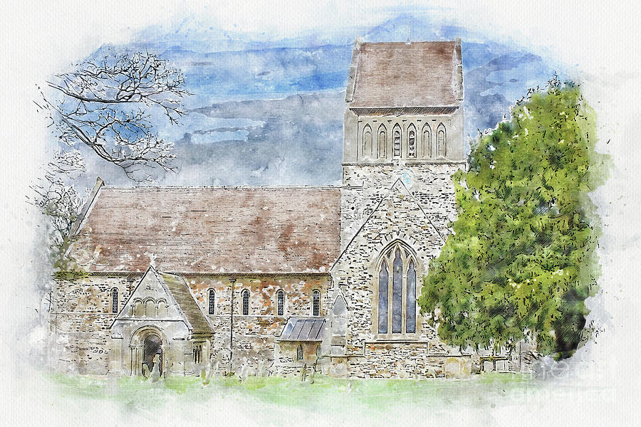 Architecture Painting - St Lawrence Church, Castle Rising by John Edwards