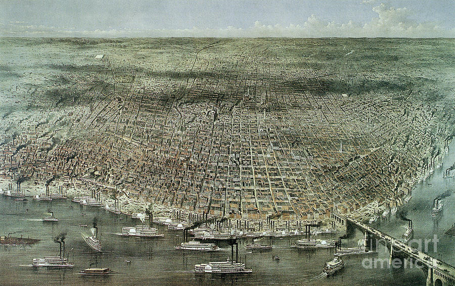 St Louis, 1874 Drawing by Parsons and Atwater